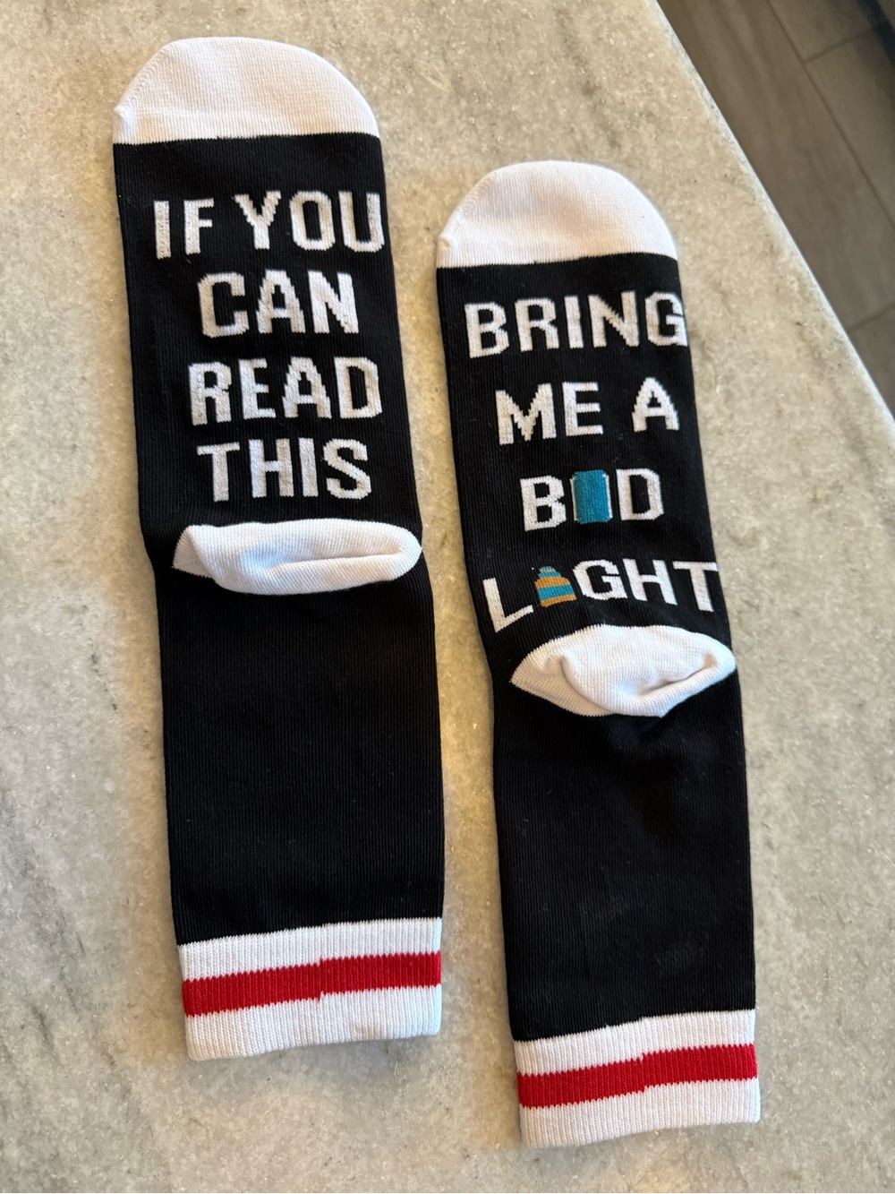 “If you can read this being me a bud light” socks - Stocking stuffer gifts